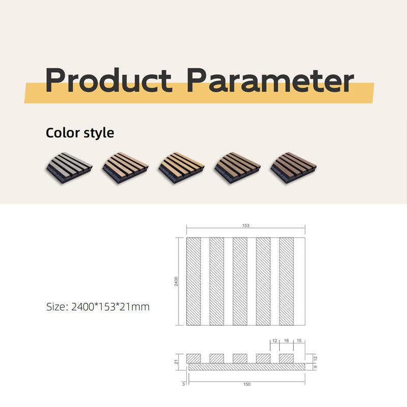 PET Acoustic Slat Wall Panel Fireproofing Sound Absorbing Board Sound Absorption